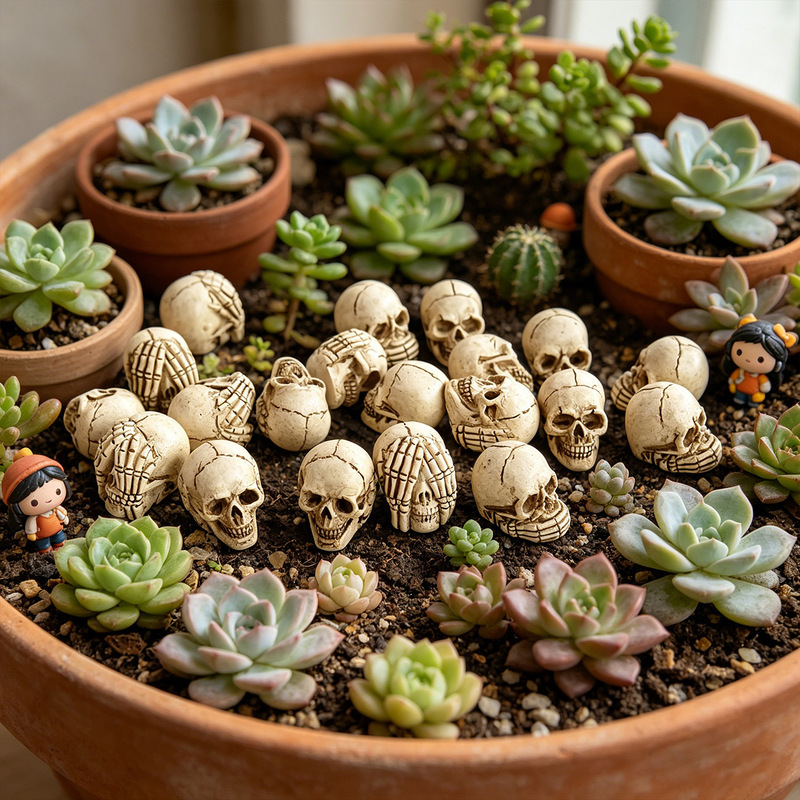 Amazon's Set of 20 Miniature Skeleton Heads for Halloween Decorations, Spooky Atmosphere Ornaments Amazon's Set of 20 Miniature Skeleton Heads for Halloween Decorations, Spooky Atmosphere Ornaments