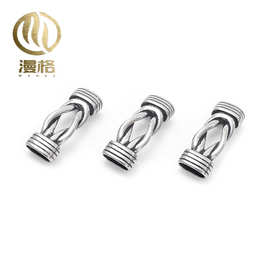 不锈钢饰品配件 编制皮绳配件手链 手环 手镯配件12*6mm