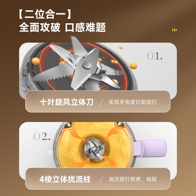 A silent, filter-free, mini high-speed blender with multifunctional food processor for home use.