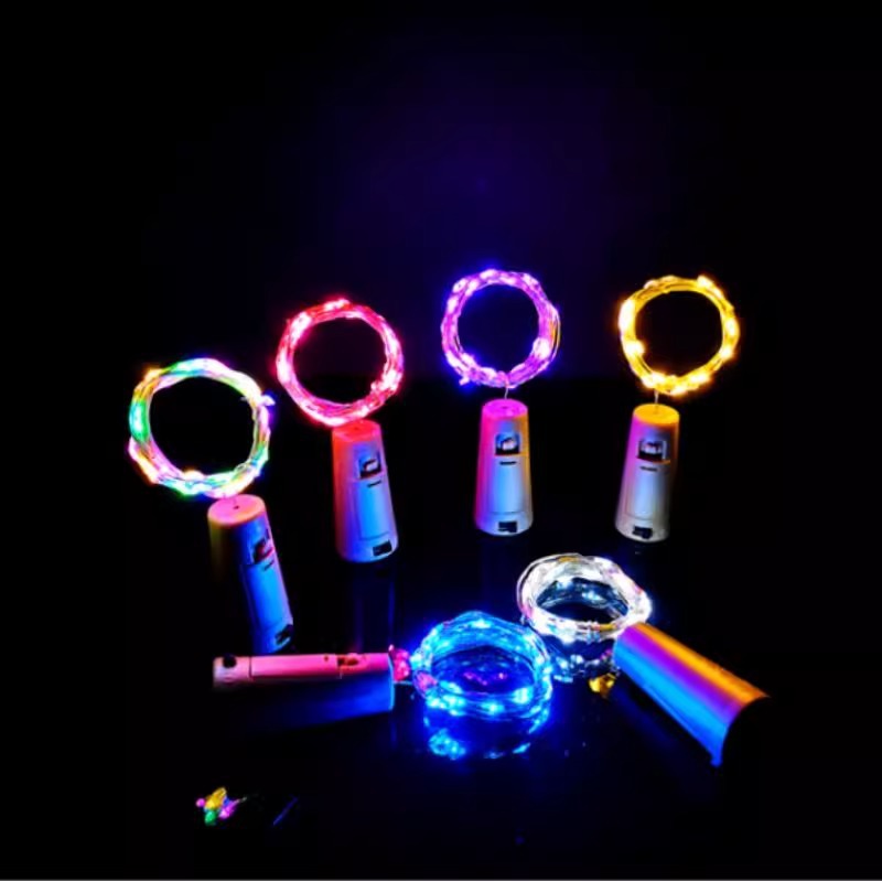 Cuerdas de lámparas de cobre LED baterías tapón de botellas de vino lámparas de dormitorio creativas de la chica diseño de la habitación en luces decorativas de color