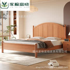 中古风实木床儿童床小户型1.2米原木双人1.8米侧开高箱储物箱体床