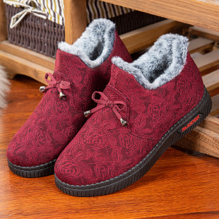 Old People's Shoes Women's Old People's Shoes Grandma's Cotton Shoes Old Beijing Cloth Shoes Winter Fleece-lined Warm Non-slip Winter Old Lady