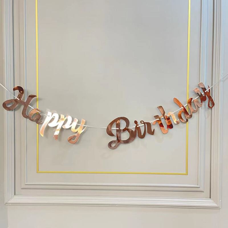 Ins赤ちゃん歳誕生日パーティー装飾旗happy birthday連体アルファベット誕生日花|undefined