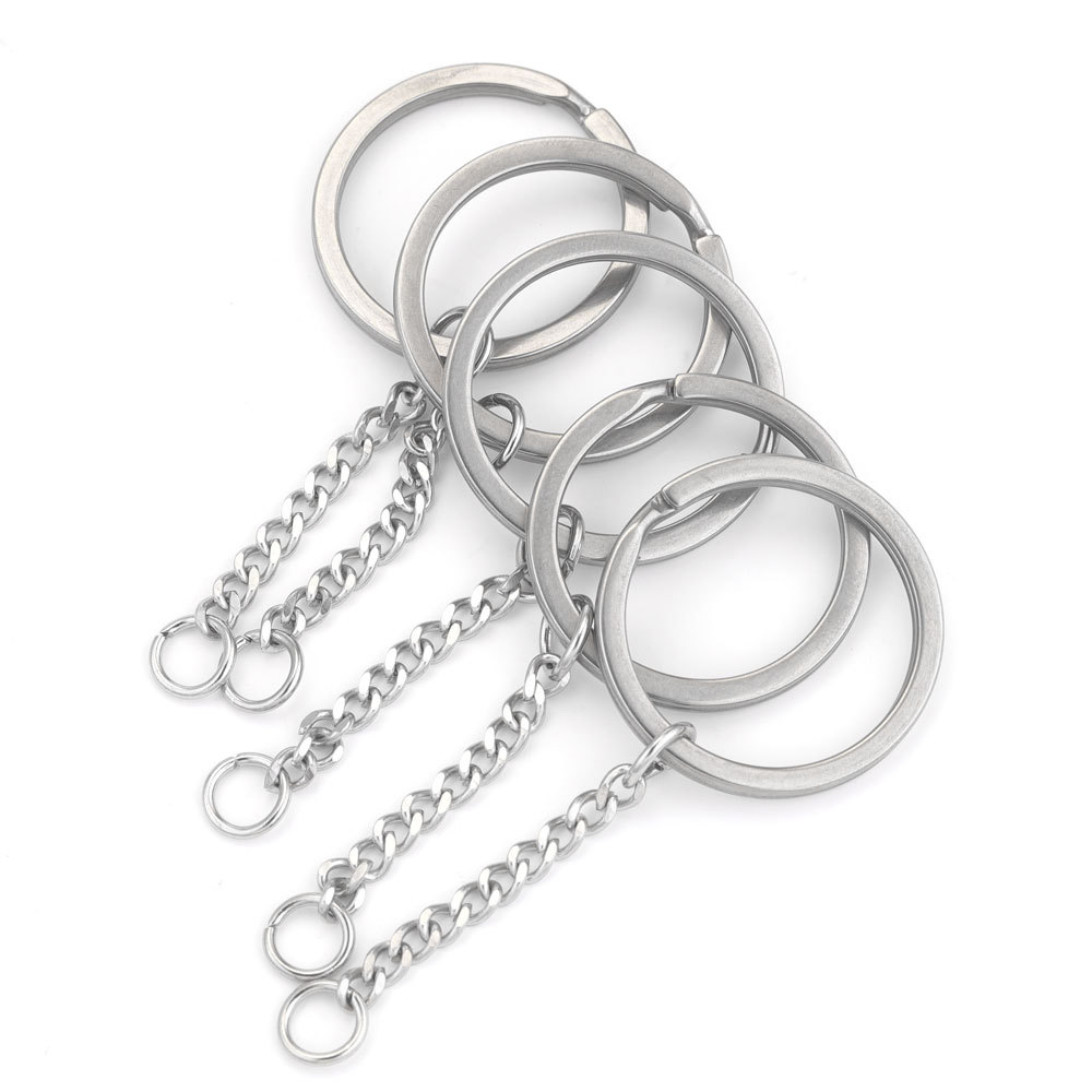 5 PCS/Package 25*35mm 30*35mm Stainless Steel Solid Color Polished Keychain Accessories display picture 5