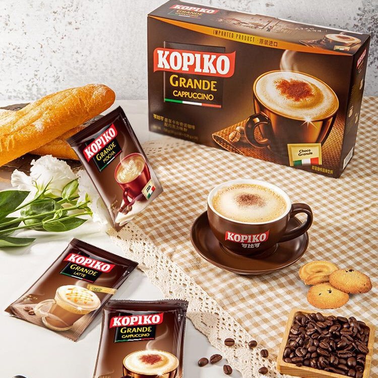 Indonesia imported KOPIKO comparable cappuccino latte mocha white coffee three-in-one instant coffee 3 boxes