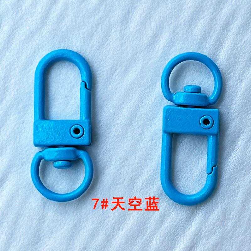 烤漆三分小门扣彩色钥匙扣饰品配件U形弹簧扣挂扣现货糖果色8字扣|undefined