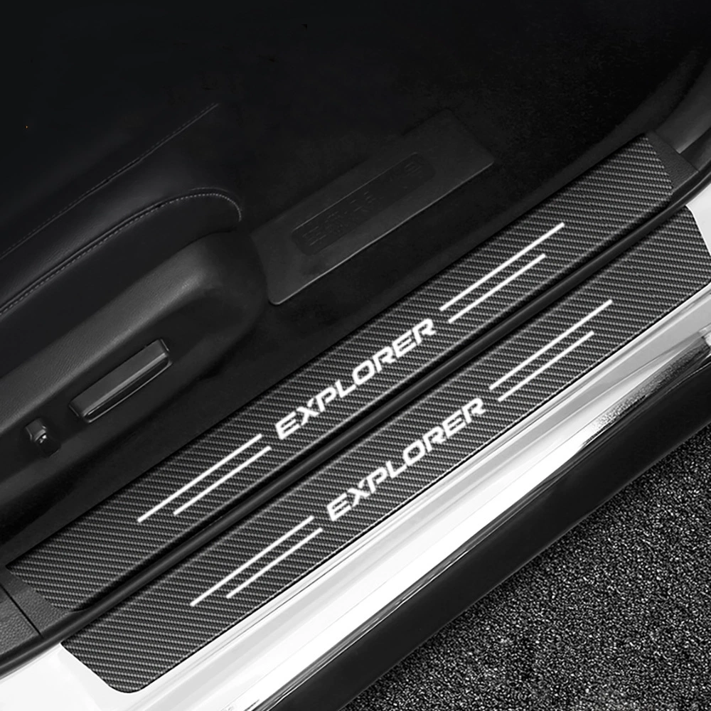 Cross -border explosion is suitable for Ford Explorer ST LINE modification threshold after trunk carbon fiber pattern leather