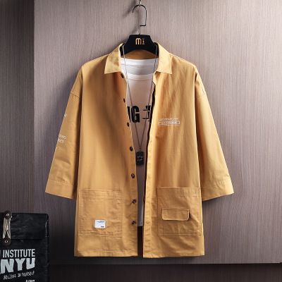 Mr Wong-Shake a sonic boom-Spring new pattern Three Quarter Sleeve pure cotton washing work clothes Three Quarter Sleeve shirt coat