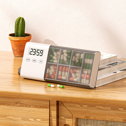 Intelligent electronic pill box pill box timer alarm clock small pill box timer medicine reminder portable electronic pill box