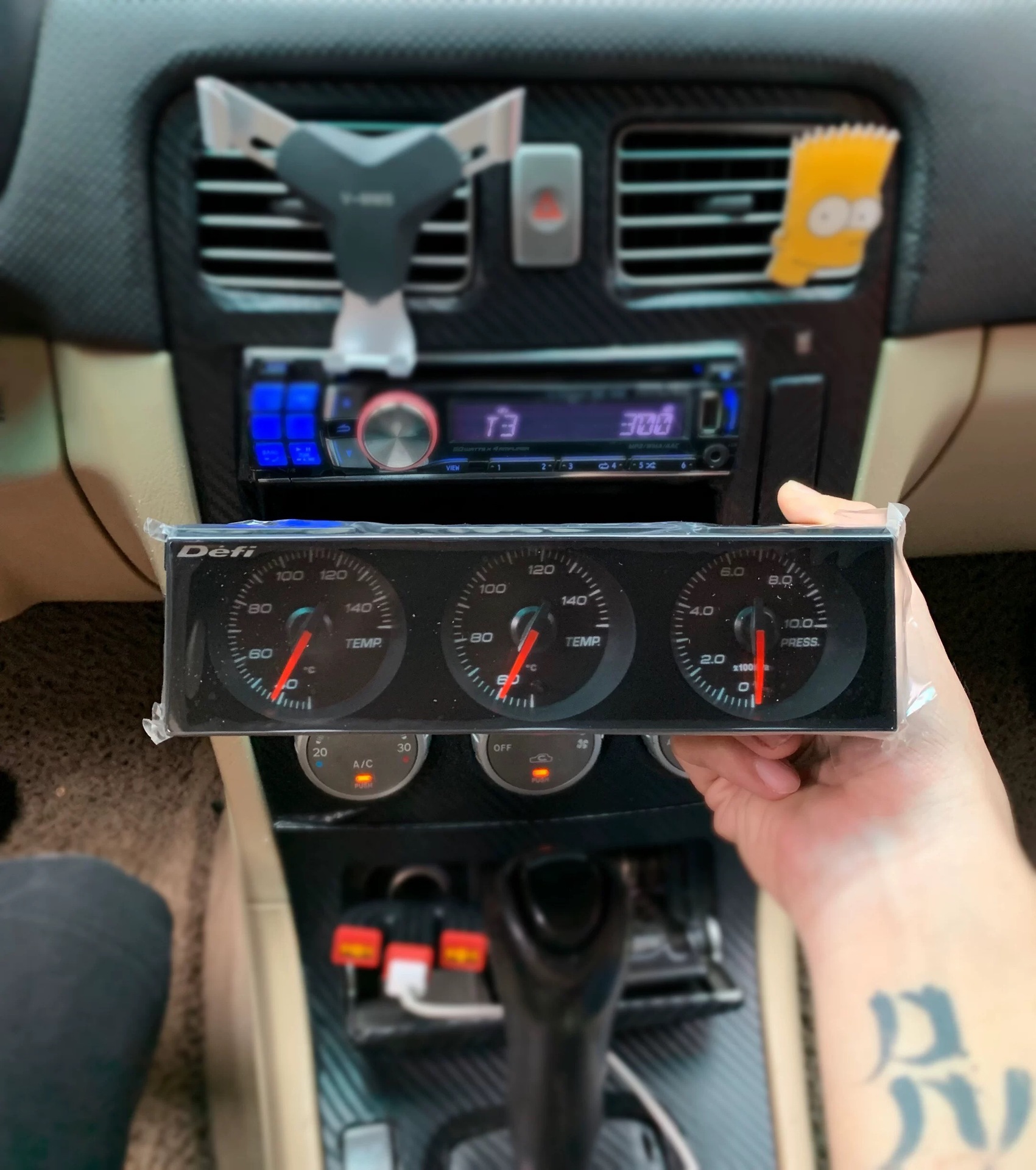 Defi Din Gauge Car Modification Instrument Water Temperature Oil Temperature Oil Pressure Turbine Pressure Exhaust Temperature Meter