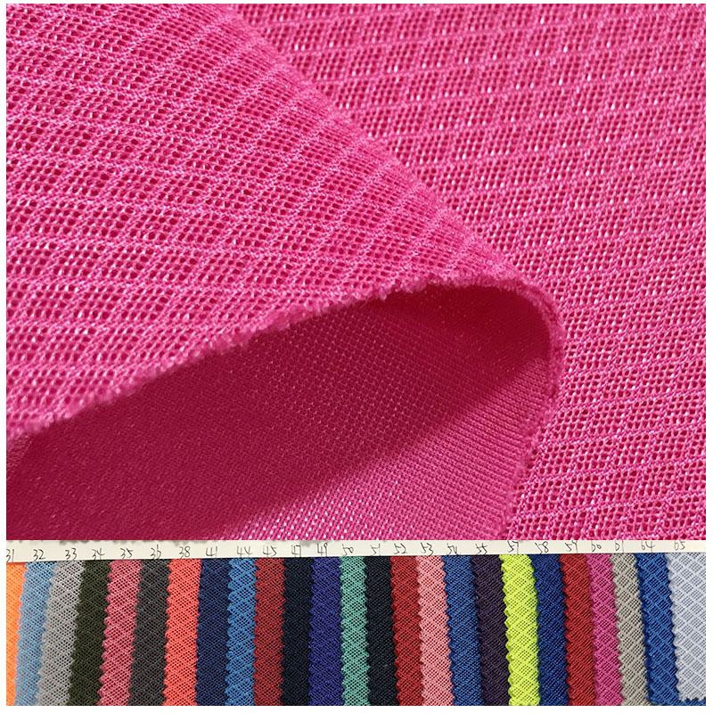 现货加厚小孔密底16孔菱形三明治网布 箱包鞋材提花三明治网眼布