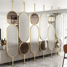 现代客厅餐厅卫生间酒店进门不锈钢玄关装饰艺术玻璃屏风隔断批发