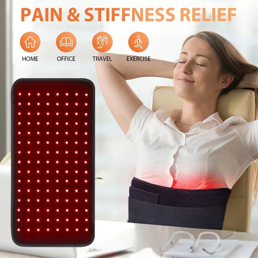 120 lámparas cinturón de luz roja instrumento de belleza manta de luz roja calentamiento masaje de salud led cinturón de fisioterapia de luz roja image 3