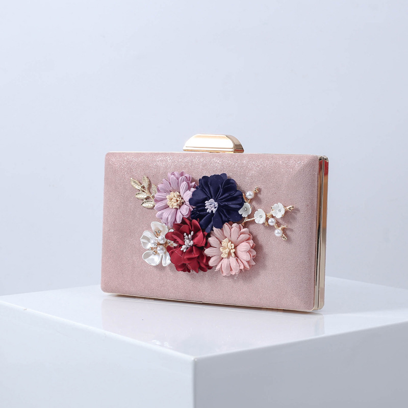 Venta caliente transfronteriza flor con cuentas banquete fiesta noche bolsa de banquete bolsa de vestir bolsa de embrague cheongsam entrega de una sola pieza