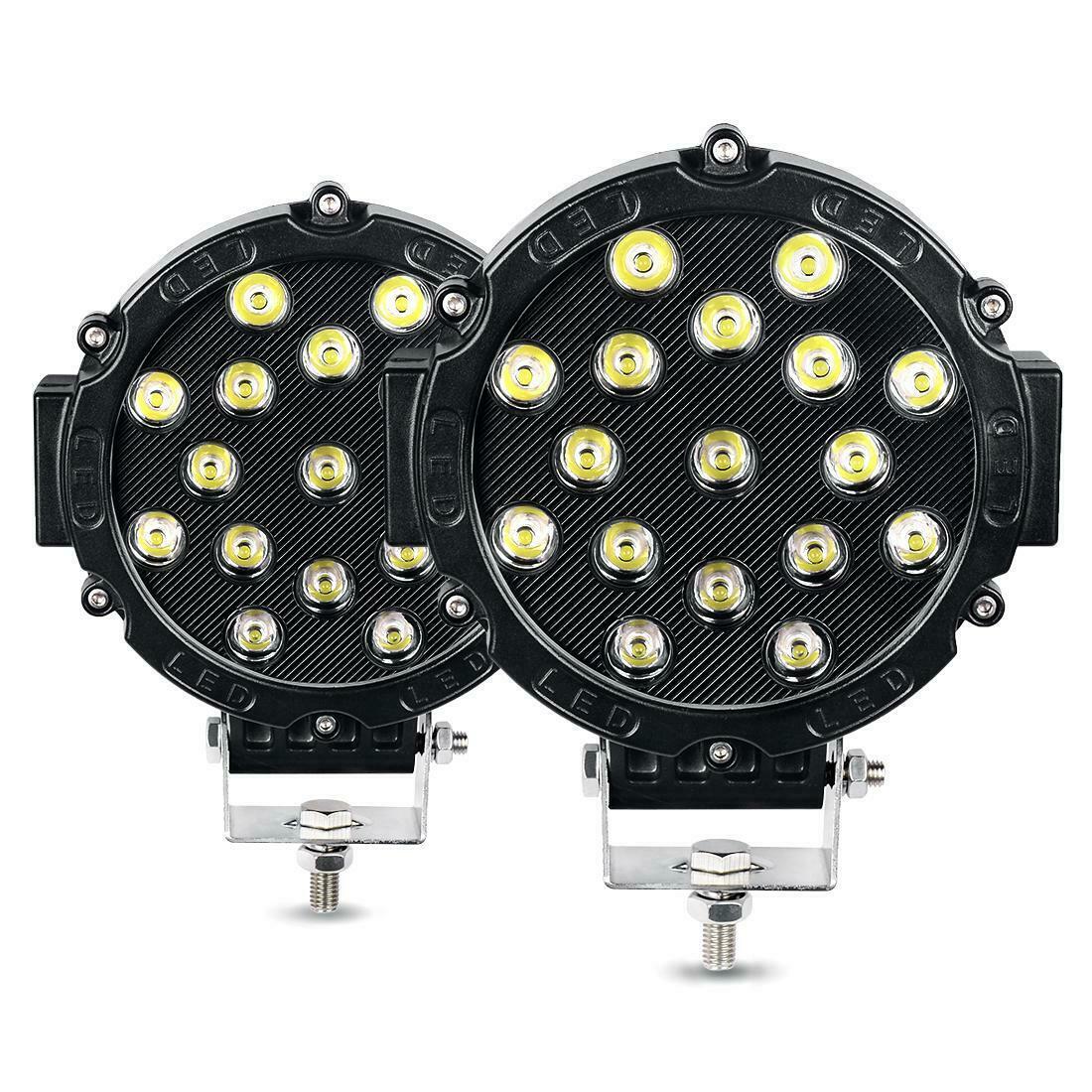 Transfronterizos para automóviles luces de trabajo LED 51W / 17LED blanco redondo cruzado faro 7 pulgadas