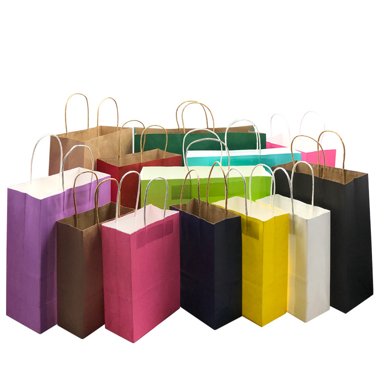 Bolso de papel kraft blanco personalizado bolso de la joyería catering leche té bolsa de embalaje Mini pequeño regalo tienda de ropa bolsa