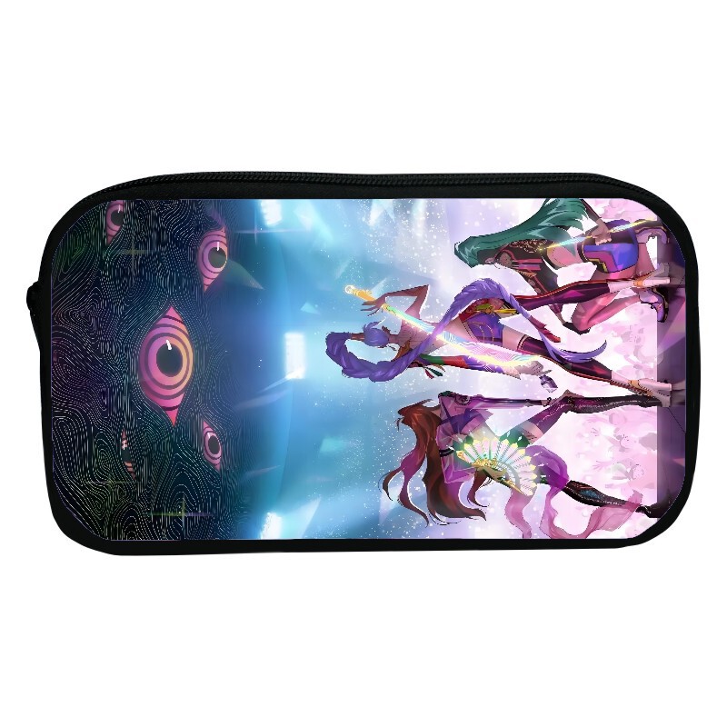 新品印花猎魔女团K-POP笔袋卡通文具袋Huntrix Kpop小学生收纳包|undefined