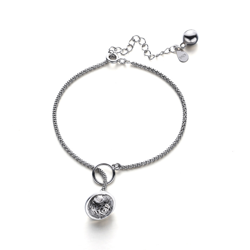 Paso a paso 925 plata esterlina campana pulsera femenina verano nicho diseño hueco Gong Ling pulsera para novia