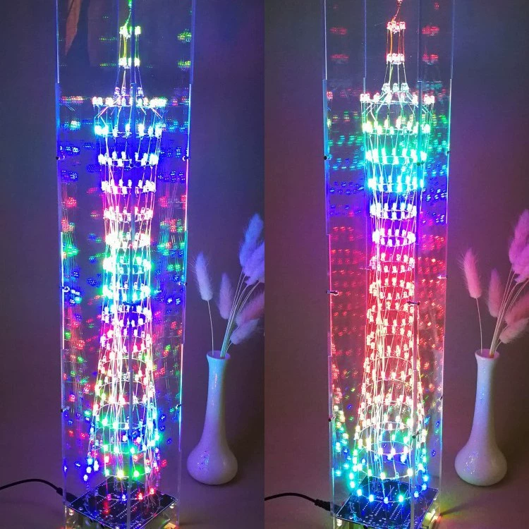DIY Guangzhou Tower Kit (Guangzhou Xiaoman) — красочный LED музыкальный спектр, USB питание