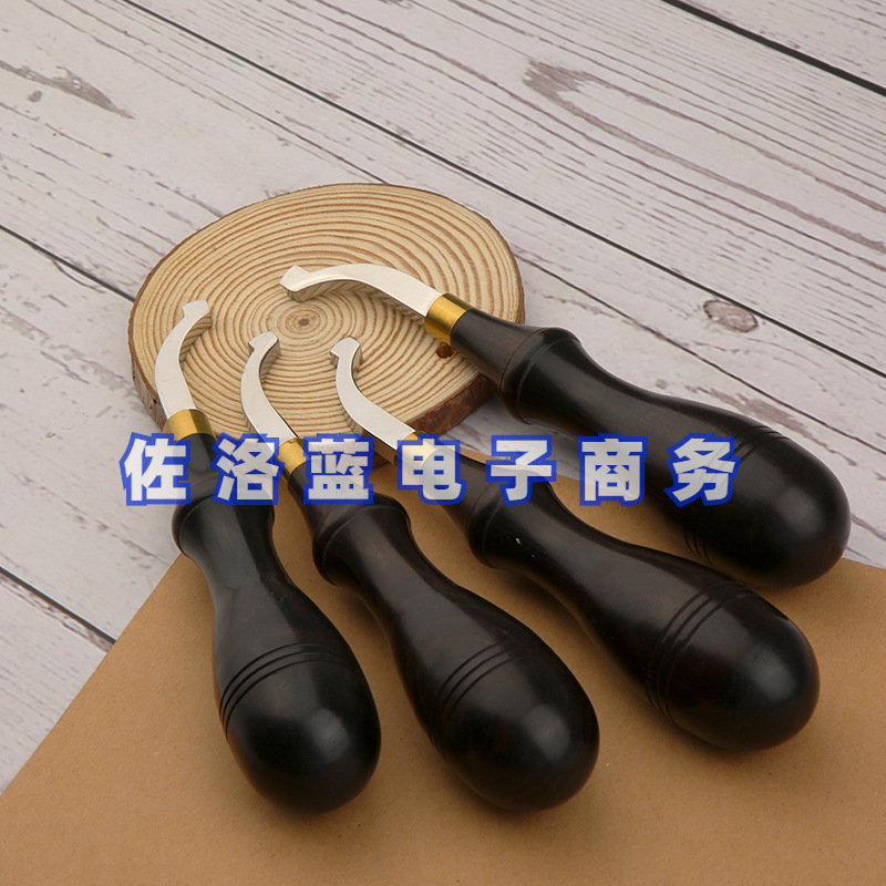 手作り革製品黒檀ハンドルアーチ型押しエッジ1-2.5mmレザートリムツールエッジツール|undefined