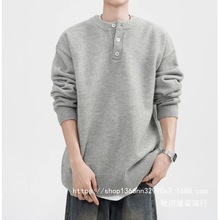 男士冬季原创亨利领针织衫美式cleanfit毛衣外套复古百搭情侣批发