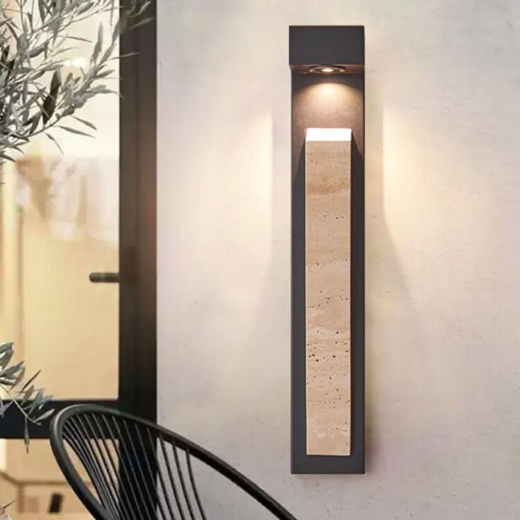 Yellow Travertine Modern Minimalist Outdoor Waterproof Ip65 Long Strip Wall Lamp Villa Entrance Lamp Outdoor Lighting Garden Light Yellow Travertine Modern Minimalist Outdoor Waterproof Ip65 Long Strip Wall Lamp Villa Entrance Lamp Outdoor Lighting Garden Light