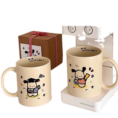 卡通庆祝帕恰小狗马克杯子ins风高颜值可爱陶瓷杯生日礼物送女生