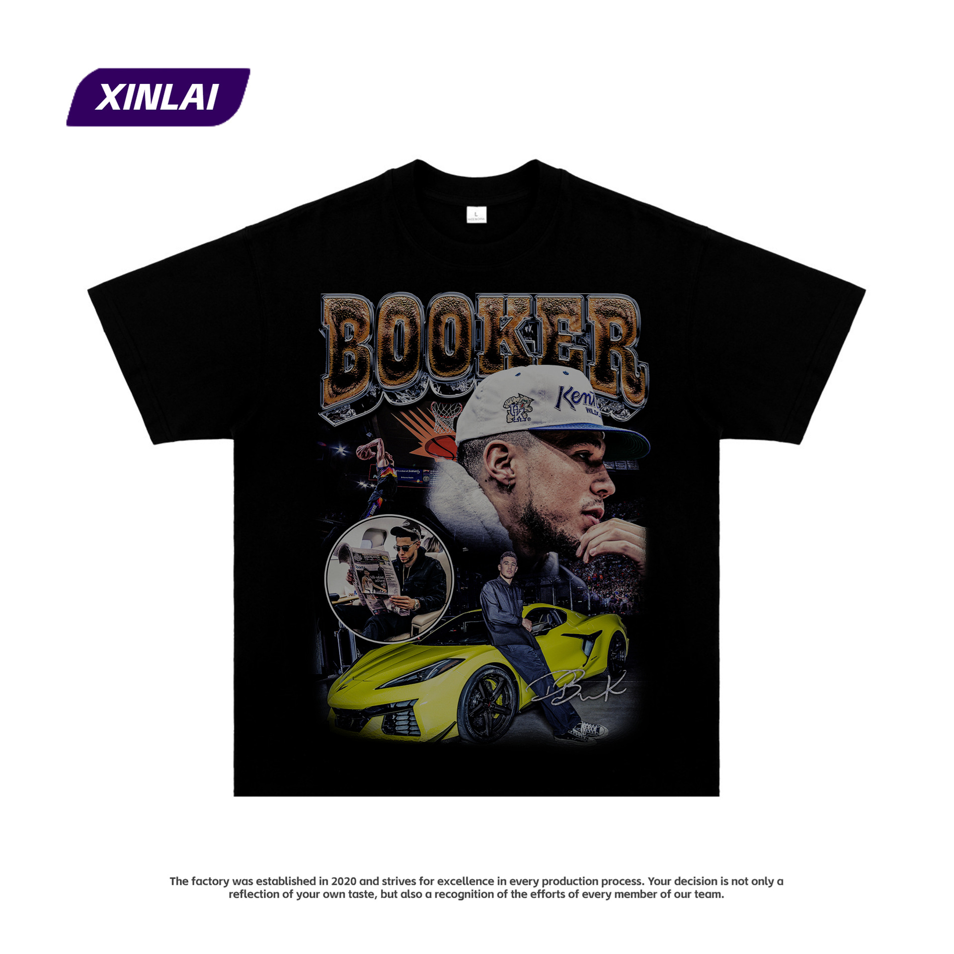 Camiseta americana estrella Rosa James Morant Curry impreso manga corta de algodón calle media manga camiseta al por mayor