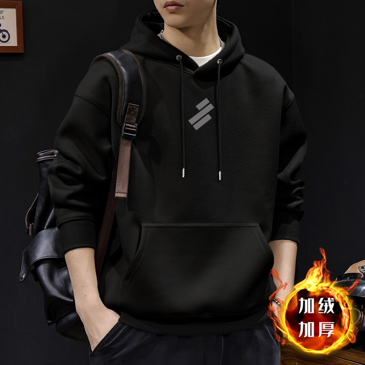 Japón suelto encapuchado otoño y invierno chaqueta de hombre nuevo chaqueta de letras retro hombre chaqueta de marca de moda pesada