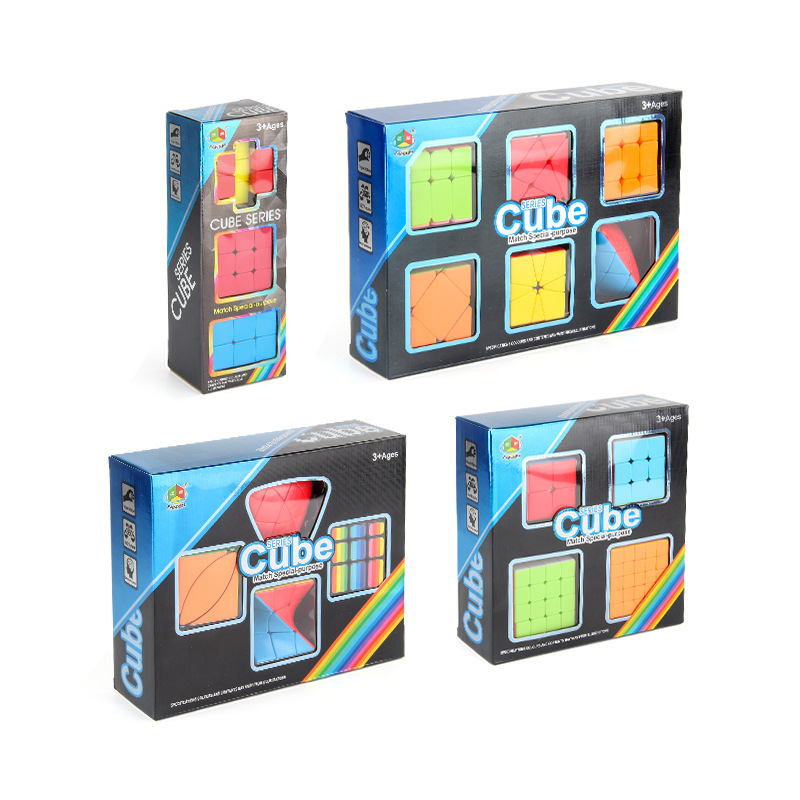 Panxin con tornillo de resorte rotación suave cubo de Rubik de tercer orden color sólido de orden positivo en forma de cubo de Rubik caja de regalo de juguete traje