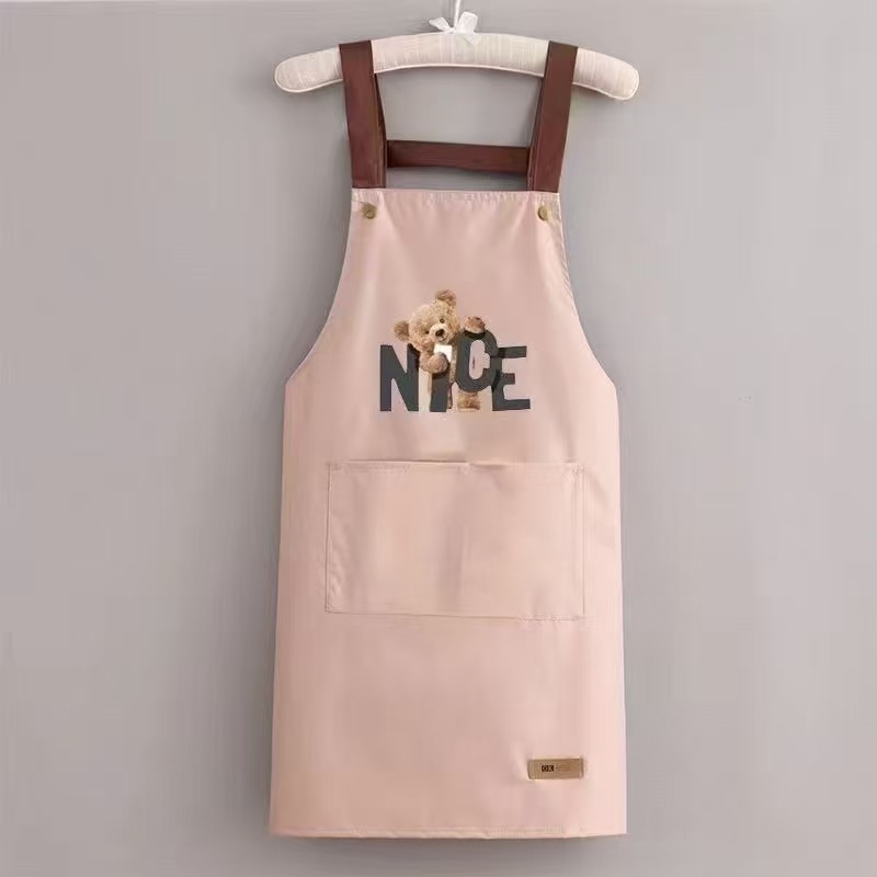 卸売防水エプロン、ショルダーストラップ、耐油エプロン、家庭用キッチン作業服、二層ハンドプリントエプロン|undefined