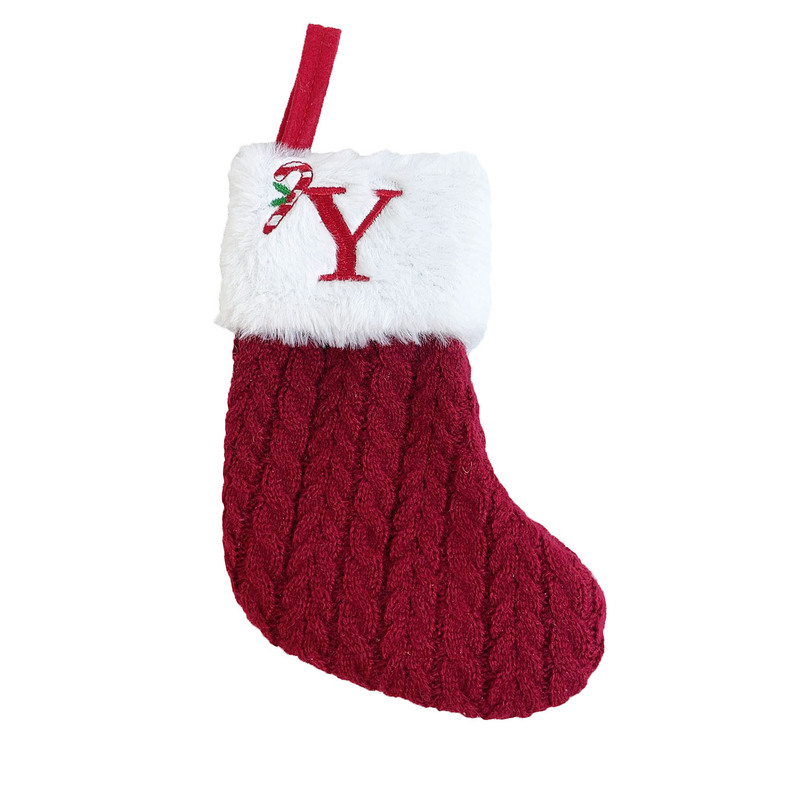クロスボーダークリスマス装飾品刺繍アルファベットニット靴下子供キャンディーギフトバッグアルファベットクリスマス靴下ギフトバッグ|undefined