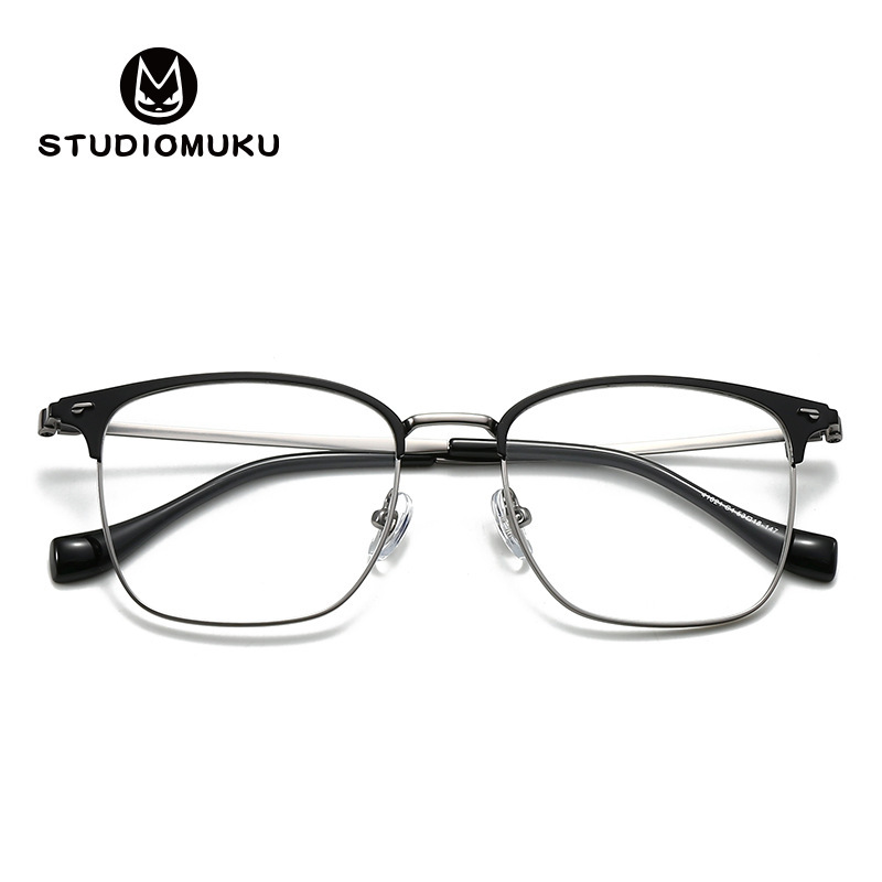Studiomuku Cool Glasses, the Elegant Glasses Frame of the Big Male Protagonist, the Low-Key Taste Glasses