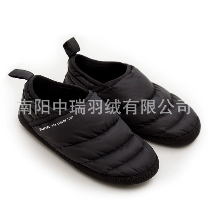 Трансграничные популярные зимние теплые пуховые туфли для мужчин и женщин, домашние бесшумные Нескользящие тапочки с закрытым ртом