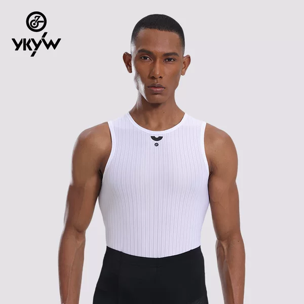 YKYW Summer Road Mountain Bike Base Layer Shirt for Men, Sweat-Wicking Sports 3D Mesh Lightweight Cycling Vest