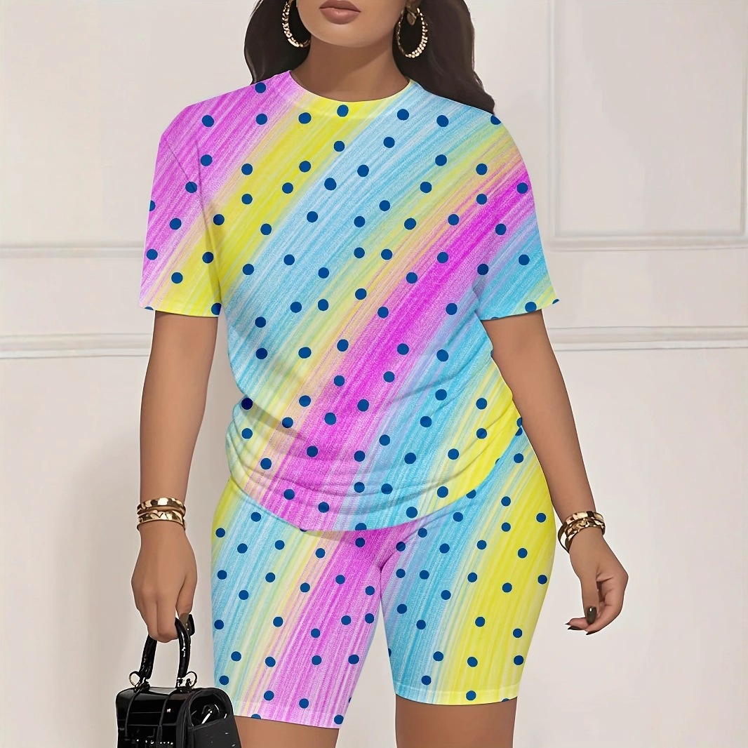 Leopard chap ko'z T-shirt + shorts to'plami