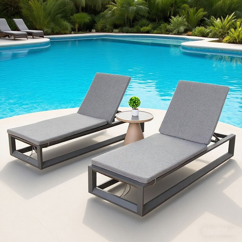Cama de relajación impermeable y protector solar jardín piscina sillón al aire libre patio residencial al aire libre silla de playa frente al mar sombreado