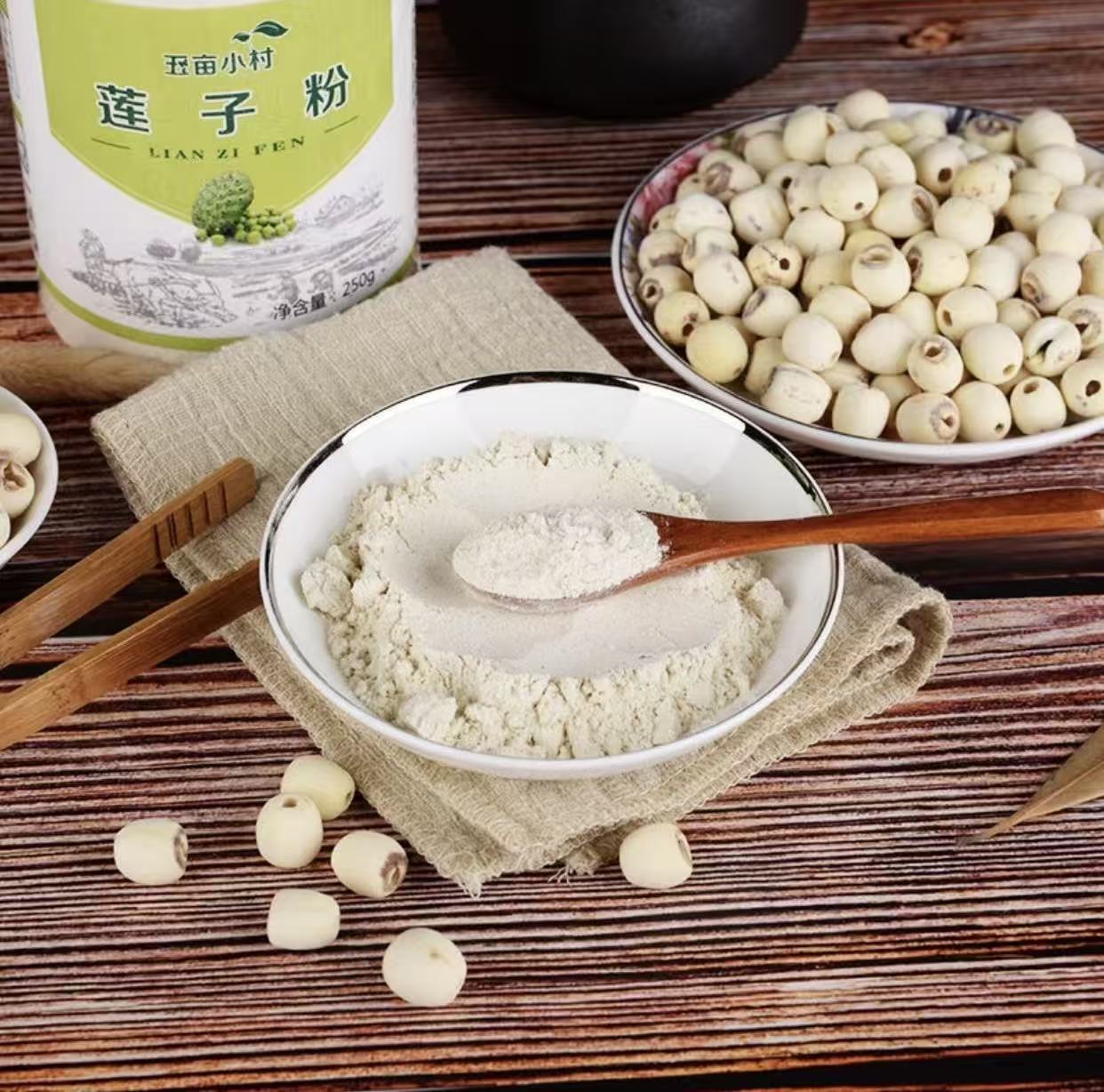 White Lotus Seed Powder Lian Zi Fen Superfine Ground Coreless Lotus Seed Herbal Powder 500g specifications