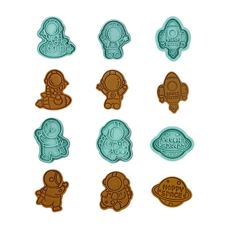 Suministro transfronterizo 3D espacio tridimensional astronauta galleta molde de corte galleta fondant galleta de dibujos animados molde traje