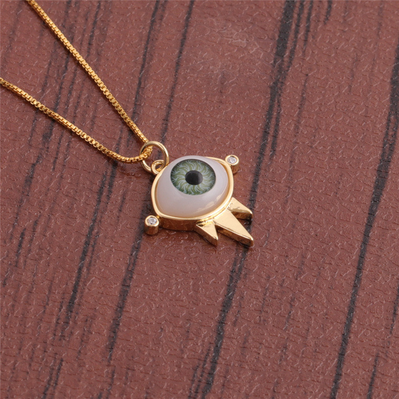 Wholesale Dripping Evil Eye Copper Zircon Pendant Necklace