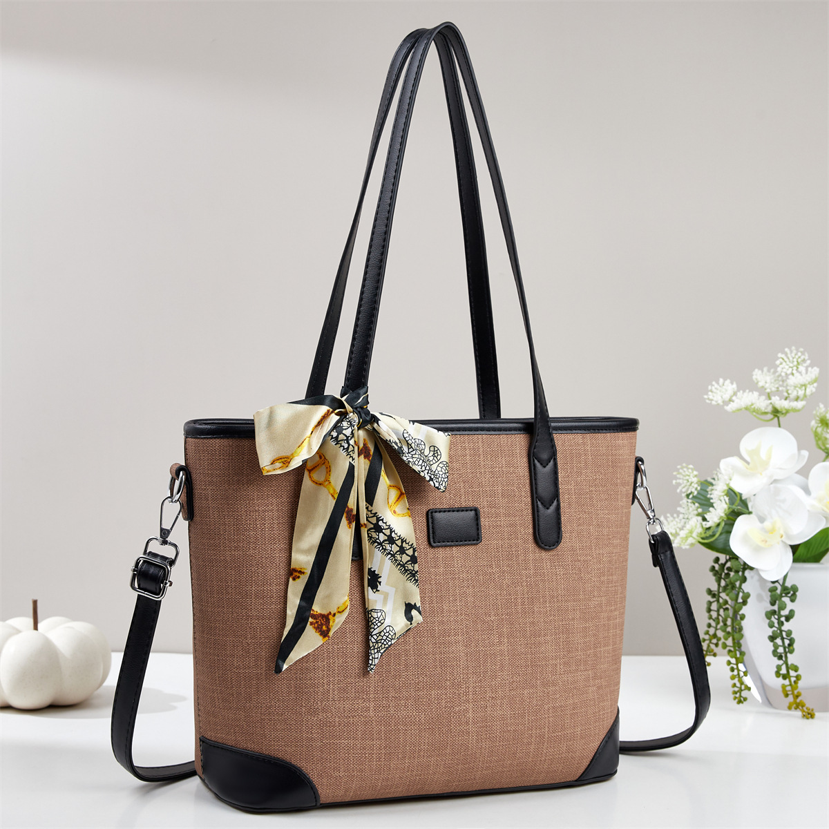 Bolsa de gran capacidad, bolsa de hombro casual de moda, buñuelo de seda, decoración, mochila, bolso de mano universal, bolsa de mano, bolsa de tote