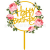 INS Cross -border Color India Birthday Cake Account Light -colored Flower Happy Birthday Cake Decoration