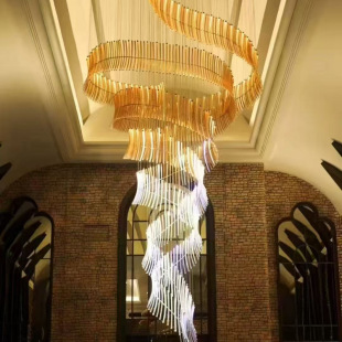 Hotel Lobby Crystal Lamp Sales Department Exhibition Hall Lobby Lamps Non-Standard Custom Art Modeling Lamps Engineering Lamps