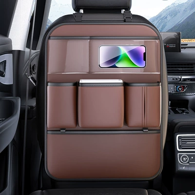 Seat Rear Storage Rack Car Car table board - gentleman-brown-nappa-leather-chair-back-storagelong-style