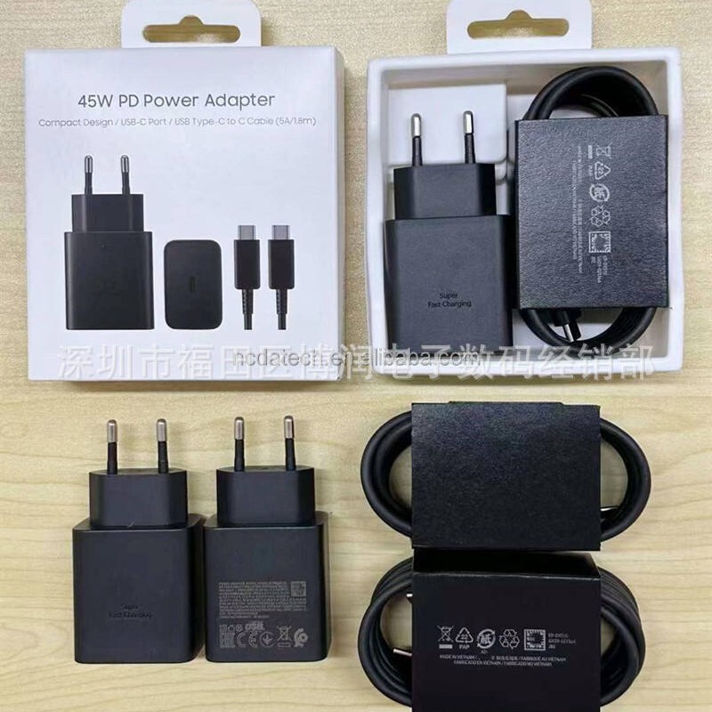 Suitable for Samsung 45W Super Fast Charging 2.0 Type-C Port Charger Original T4511 European Standard Set British and American Standard Suitable for Samsung 45W Super Fast Charging 2.0 Type-C Port Charger Original T4511 European Standard Set British and American Standard