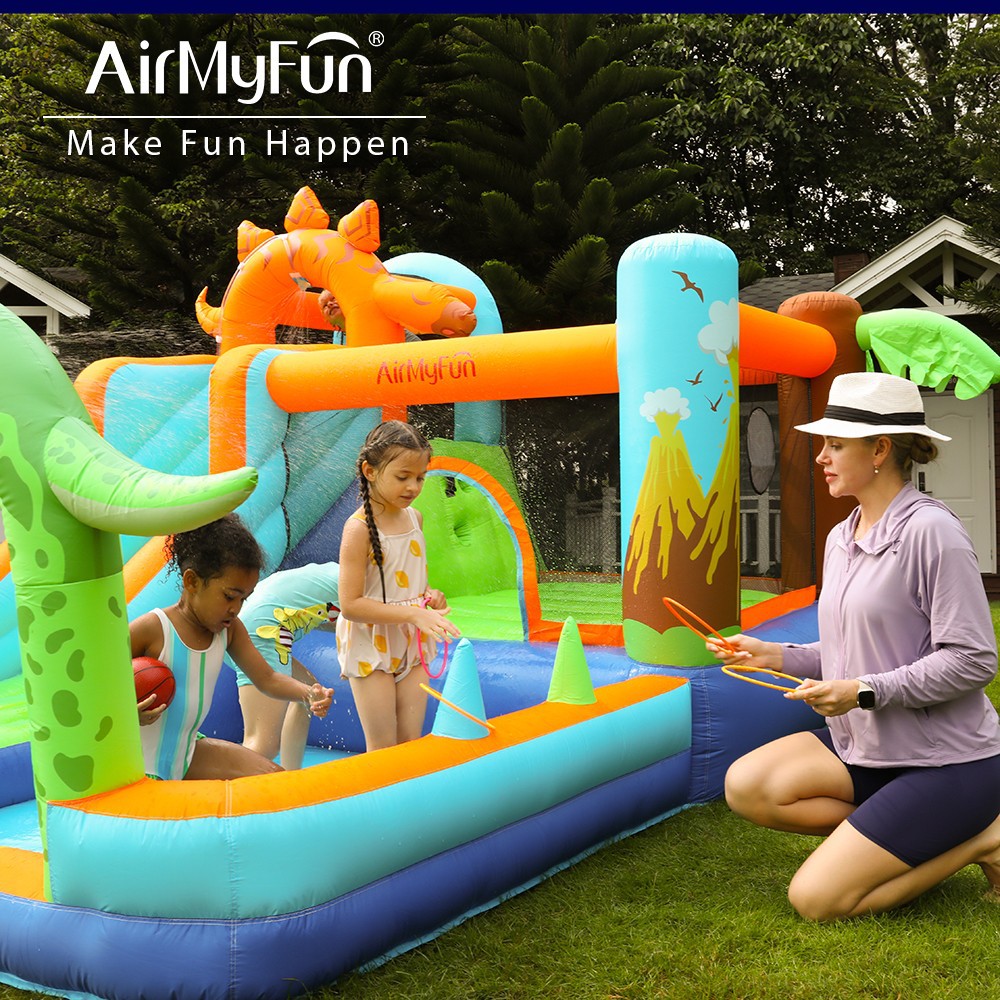 AMF | Hogar para niños Castillo inflable Pequeño parque de fiesta al aire libre Esquí inflable Camas de salto Pequeño castillo para niños