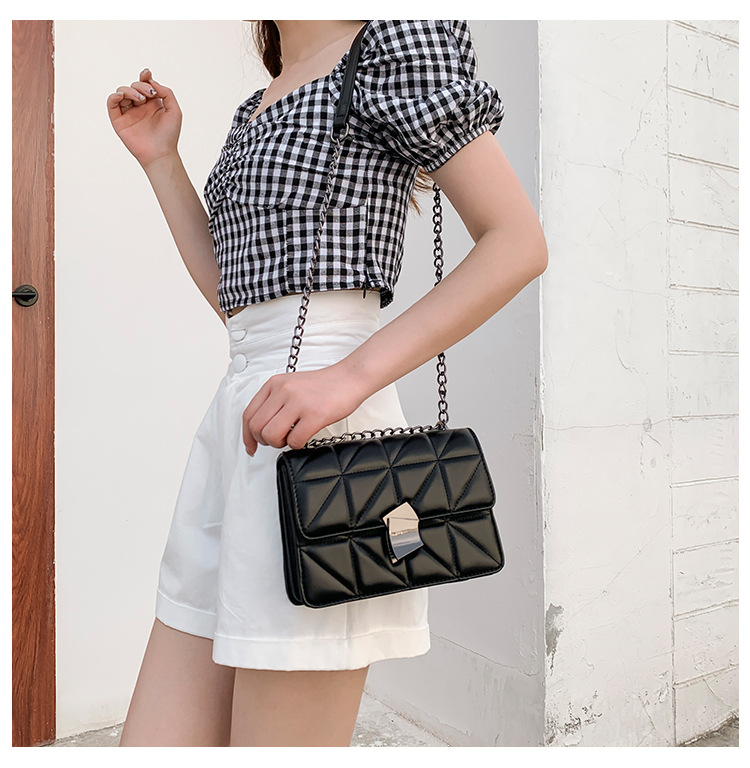 Damen echte Kette Tasche Damen Mode Schulter Messenger Bag Mini Tasche_voghion.com