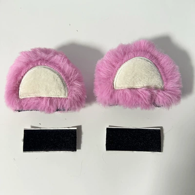 Strawberry Bear Ears Electric Vehicle Accessories Motorcycle Small Accessories Light Accessories Helmet Personalized Stuffed Car Stickers Modification (Motosiklet dəbilqələri) - strawberry-bear-pink