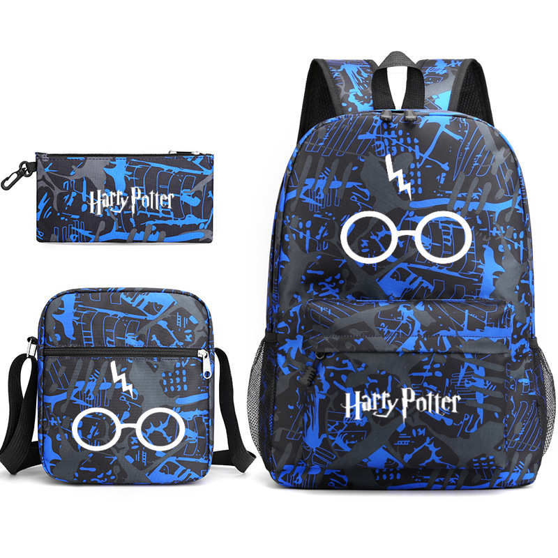 Harry Potter Academy Insignia harry potter mochila mochila escolar de estudiante bandolera estuche para lápices traje de tres piezas