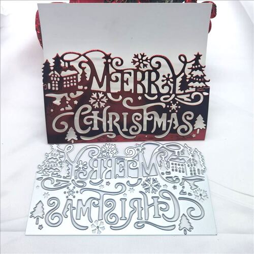 Christmas greeting card embossed knife mold etching process DIY carbon steel mold greeting card making Scrapbook cutting template